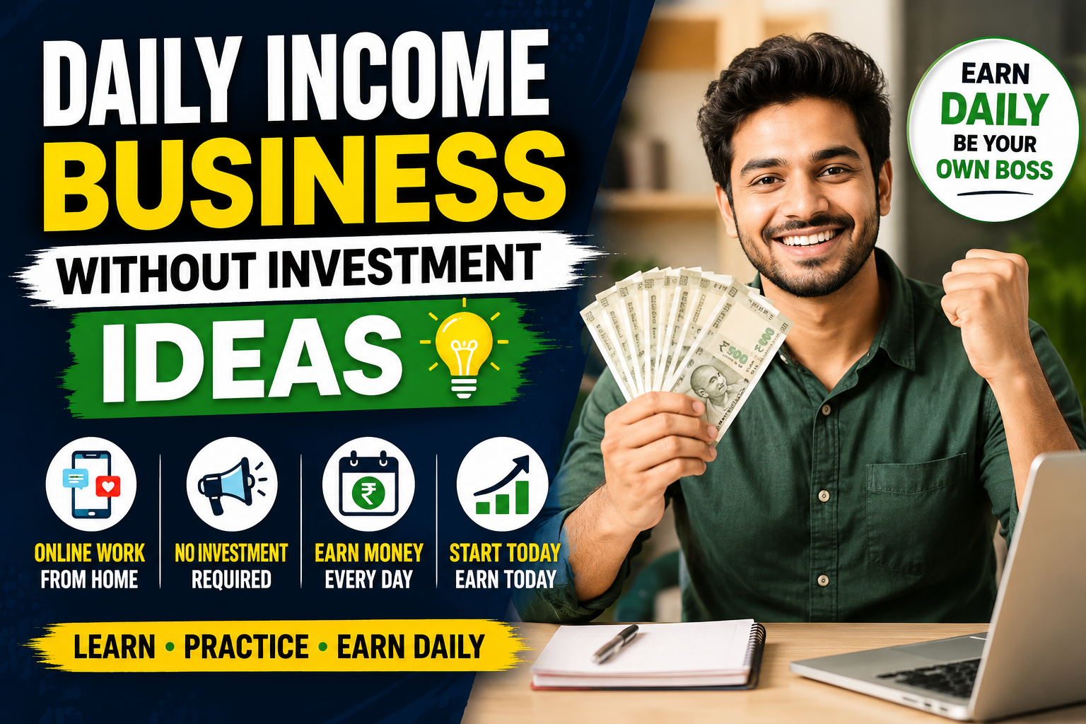 Daily Income Business Without Investment: 18 Proven Ideas to Earn Every Day